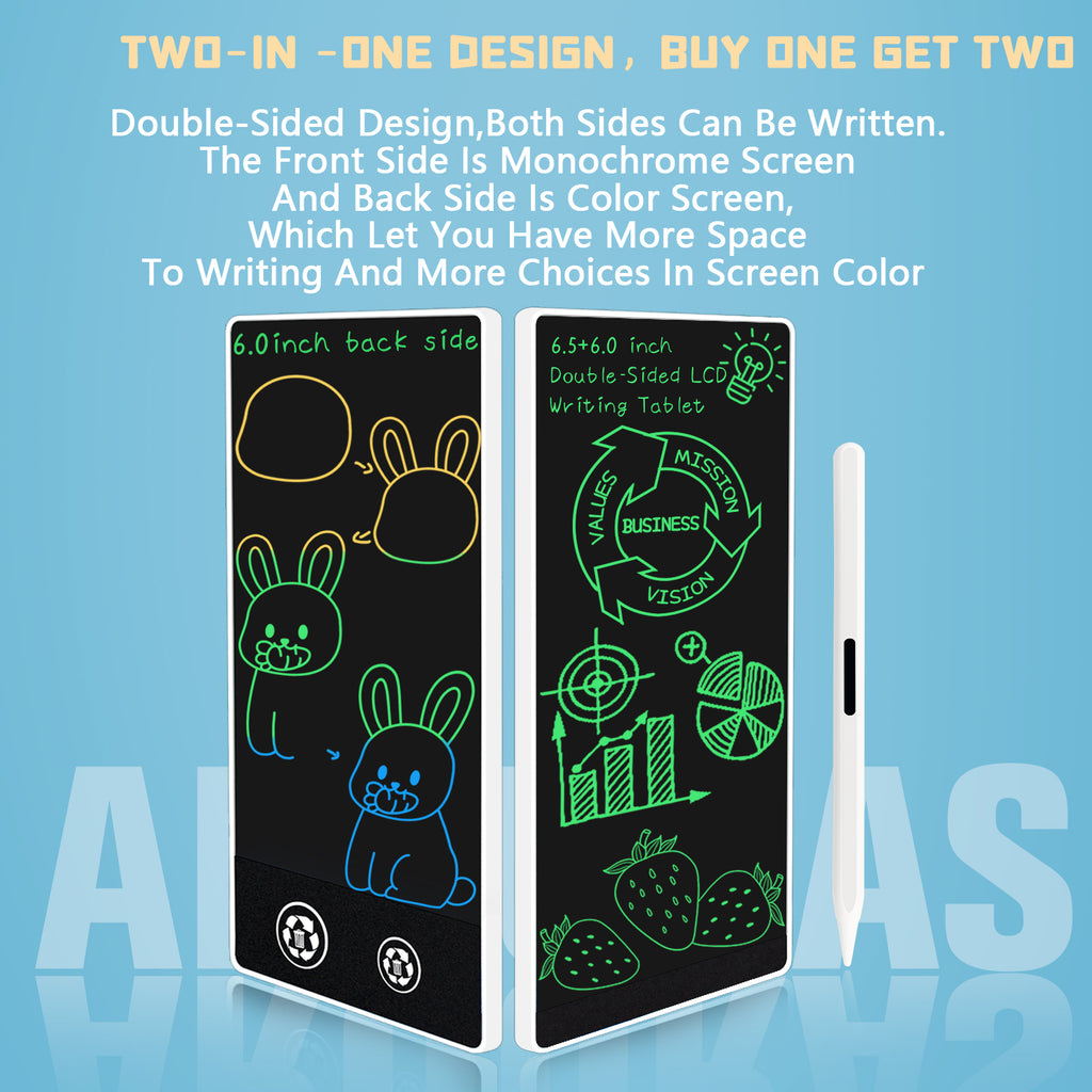 Handheld Writing Table 6.5inch Portable size LCD Double-Sided Writing Tablet board DN065 – Dinesaw